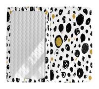 Morbuy Next to Me Crib Sheets, Soft Microfiber Moses Basket Sheets, Polka Dot Cot Bed Sheets, Breathable Travel Cot Sheets Easy Care Toddler Bed Sheets (Black White,120x60cm)