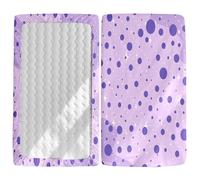 Morbuy Next to Me Crib Sheets, Soft Microfiber Moses Basket Sheets, Polka Dot Cot Bed Sheets, Breathable Travel Cot Sheets Easy Care Toddler Bed Sheets (Purple,120x60cm)