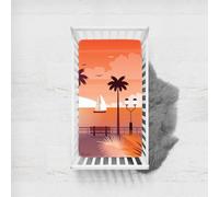 Morbuy Next to Me Crib Sheets, Summer Landscape Soft Microfiber Moses Basket Sheets, Breathable Cot Bed Sheets, Travel Cot Sheets for Boy and Girl, Easy Care Crib Sheets (Orange,75x33cm)