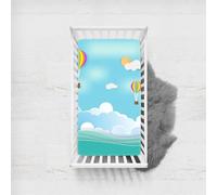 Morbuy Next to Me Crib Sheets, Summer Landscape Soft Microfiber Moses Basket Sheets, Breathable Cot Bed Sheets, Travel Cot Sheets for Boy and Girl, Easy Care Crib Sheets (White Clouds,140x70cm)