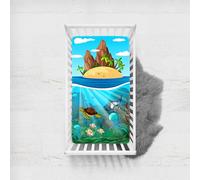 Morbuy Next to Me Crib Sheets,The Underwater World Soft Microfiber Moses Basket Sheets,Breathable Cot Bed Sheets, Travel Cot Sheets for Boy and Girl,Easy Care Crib Sheets (Palm Trees,140x90cm)