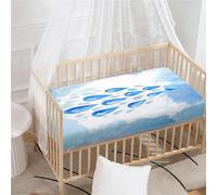 Morbuy Next to Me Crib Sheets, Water Drop Print Cot Bed Sheets, Soft Breathable Microfiber Moses Basket Sheets, Cot Sheets for Boy and Girl, Durable Easy Care Crib Sheets (140x70cm,Watercolor)