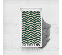 Morbuy Next to Me Crib Sheets, Wave Pattern Cot Bed Sheets, Soft Breathable Microfiber Moses Basket Sheets, Cot Sheets for Boy and Girl, Durable Easy Care Crib Sheets (Deep Green,45x90cm)