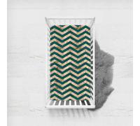 Morbuy Next to Me Crib Sheets, Wave Printing Cot Bed Sheets, Soft Breathable Microfiber Moses Basket Sheets, Cot Sheets for Boy and Girl, Durable Easy Care Crib Sheets (Deep Green,75x33cm)