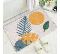 Morbuy Non-slip Bathroom Rugs, Bath Mat Bathroom Carpet Super Absorbent Soft Shower Suitable for Living Room/Kitchen/Bedroom Indoor Outdoor (40 * 60cm, Green leaf 2)
