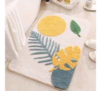 Morbuy Non-slip Bathroom Rugs, Bath Mat Bathroom Carpet Super Absorbent Soft Shower Suitable for Living Room/Kitchen/Bedroom Indoor Outdoor (50 * 80cm, Green leaf 2)