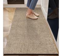 Morbuy Non-Slip Kitchen Rug, Linen Coffee Door Mat Rug, Waterproof and Quick Drying Carpet for Kitchen Living Room Laundry Room Sink Entryway Hallways (Cafe 9,40x60cm)