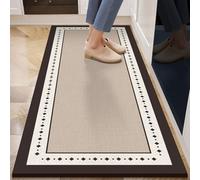 Morbuy Non-Slip Kitchen Rug, Linen Coffee Door Mat Rug, Waterproof and Quick Drying Carpet for Kitchen Living Room Laundry Room Sink Entryway Hallways (Cafe 10,40x120cm)