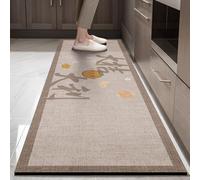 Morbuy Non-Slip Kitchen Rug, Linen Coffee Door Mat Rug, Waterproof and Quick Drying Carpet for Kitchen Living Room Laundry Room Sink Entryway Hallways (Cafe 6,40x60cm)