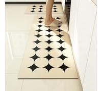 Morbuy Non-Slip Kitchen Rug, Modern Patterns Door Mat Rug, Waterproof and Quick Drying Carpet for Kitchen Living Room Laundry Room Sink Entryway Hallways (Black Stars,40x120cm)