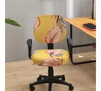 Morbuy Office Chair Cover Stretch, Split Spandex Office Chair Seat Cover Removable Washable Rotating Swivel Chair Slipcover for Computer Office Armchair Protective Covers -417 (Tropical leaves)