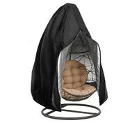 Morbuy Patio Hanging Standing Egg Chair Cover, Windproof Heavy Duty Veranda Large Cover for Egg Chair Single, Garden Outdoor Swing Seat Cover Durable Furniture Protector (190 * 115CM,black)