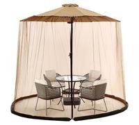 Morbuy Patio Umbrella Mosquito Net for Sun Umbrella, Garden Umbrella Mosquito Net Cantilever Parasol Cover for Poolside, Deck, Patio and Balcony (Brown,300 * 230cm Ideal for 7-10FT)