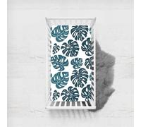 Morbuy Plant Pattern Next to Me Crib Sheets, Soft Microfiber Moses Basket Sheets, Breathable Cot Bed Sheets, Travel Cot Sheets for Boy and Girl, Easy Care Crib Sheets (Monstera,140x90cm)