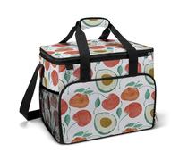 Morbuy Portable Lunch Bag, 30L Large Cool Bag Reusable Cooler Pack with Shoulder Strap & Handles, Insulated Picnic Pack for Picnic, Camping, Beach, Travel, BBQ (Cherry,One size)