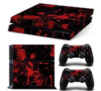 Morbuy PS4 Vinyl Skin Full Body Cover Sticker Decal For Sony Playstation 4 Console & 2 Dualshock Controller Skins (Dark Blood)