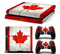 Morbuy PS4 Vinyl Skin Full Body Cover Sticker Decal For Sony Playstation 4 Console & 2 Dualshock Controller Skins (Flags Canada)