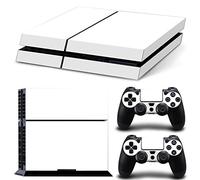 Morbuy PS4 Vinyl Skin Full Body Cover Sticker Decal For Sony Playstation 4 Console & 2 Dualshock Controller Skins (Only White)