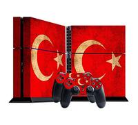 Morbuy PS4 Vinyl Skin Full Body Cover Sticker Decal For Sony Playstation 4 Console & 2 Dualshock Controller Skins (Flags Turkey)