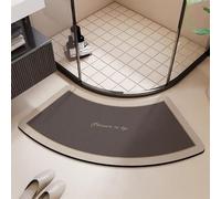 Morbuy Quadrant Curved Diatomite Shower Mat, Super Absorbent Fast Drying Bath Mat, Non-Slip Diatomaceous Corner Bathroom Floor Mat for Curved Showers (Nordic Print 1,60x120cm)
