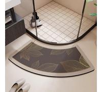 Morbuy Quadrant Curved Diatomite Shower Mat, Super Absorbent Fast Drying Bath Mat, Non-Slip Diatomaceous Corner Bathroom Floor Mat for Curved Showers (Nordic Print 3,45x70cm)