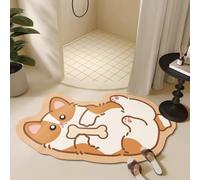 Morbuy Quadrant Curved Diatomite Shower Mat, Super Absorbent Fast Drying Bath Mat, Non-Slip Diatomaceous Corner Bathroom Floor Mat for Curved Showers (Cute Cat 4,80x120cm)