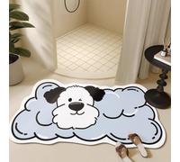 Morbuy Quadrant Curved Diatomite Shower Mat, Super Absorbent Fast Drying Bath Mat, Non-Slip Diatomaceous Corner Bathroom Floor Mat for Curved Showers (Cute Cat 2,80x120cm)