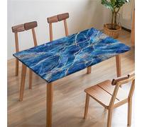 Morbuy Rectangular Table Cover Printing with Elastic Edged, Dust-Proof Table Protector Cover Elasticated Rectangle Fitted Tablecloth Covers for Outdoor Picnic Camping (Marble pattern 12,200x96cm)