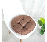 Morbuy Round Linen Cushion Chair Pad Quilted Seat Pad Plain Floor Tatami Thick Comfortable Padded Sofa Dining Chairs Cushions for Indoor Outdoor Garden Home Décor (40x40cm,Light Coffee)
