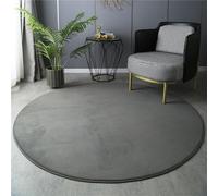 Morbuy Round Rugs Carpets Living Room Rug, Flannel Extra Large Size Soft Short Medium Pile Rugs Anti Slip Floor Mats for Aldult Kids Room Bedroom Decor (Dark grey,Diameter 160 cm)