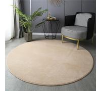 Morbuy Round Rugs Carpets Living Room Rug, Flannel Extra Large Size Soft Short Medium Pile Rugs Anti Slip Floor Mats for Aldult Kids Room Bedroom Decor (Camel,Diameter 80 cm)