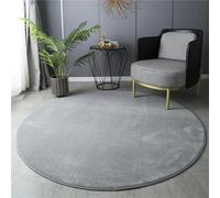 Morbuy Round Rugs Carpets Living Room Rug, Flannel Extra Large Size Soft Short Medium Pile Rugs Anti Slip Floor Mats for Aldult Kids Room Bedroom Decor (Grey,Diameter 80 cm)
