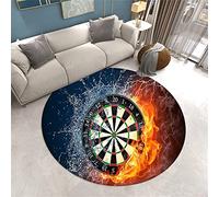 Morbuy Round Rugs for Living Room Area Rug, Large Size 3d Darts Carpets Soft Short Medium Pile Rugs Anti Slip Washable Floor Mats for Bedroom Kids Room Decor (60cm/23.6 in,blue red)