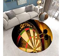 Morbuy Round Rugs for Living Room Area Rug, Large Size 3d Darts Carpets Soft Short Medium Pile Rugs Anti Slip Washable Floor Mats for Bedroom Kids Room Decor (100cm/39.4 in,fire and water)