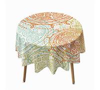 Morbuy Round Tablecloth for Circular Table, Mandala Printed Round Table Cloths Waterproof Stain Resistant Dust-Proof Polyester Table Cover for Kitchen Home Party (Multicolor,Diameter 90cm)