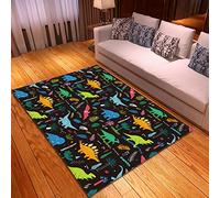 Morbuy Rugs Carpets Living Room Rug, Dinosaur Printing Modern Extra Large Size Soft Short Medium Pile Rugs Anti Slip Washable Floor Mats for Bedroom Kids Room Decor (80x160cm,Blue)