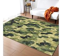 Morbuy Rugs Carpets Living Room Rug, Extra Large Size Modern 3D Camouflage Print Soft Short Medium Pile Rugs Anti Slip Washable Floor Mats for Bedroom Kids Room Decor (80x120cm,forest green)
