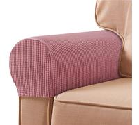 Morbuy Set of 2 Stretch Armchair Covers - Anti-Slip Spandex Armrest Protectors for Sofa & Chair Arms (Pink)