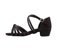 Morbuy Simple Stylish Latin Dance Shoes Girls, Comfort Open-Toe High Heels, Elegant Lightweight Dance Shoes for Kids, for Practice Tango Salsa Ballroom Cha-Cha, 3.5cm Low Heels (Black,11)