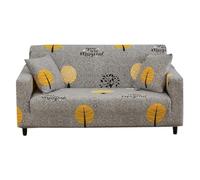 Morbuy Sofa Cover Slipcovers for 1 2 3 4 Seater Plant Pattern WashableStretch Elastic Fabric covers Pet Sofa Protector + Sticky roller gift x 1 (4 seater,Yellow woodland)
