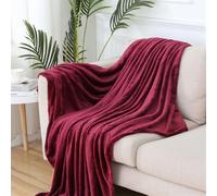 Morbuy Soft Fleece Throw Blanket for Living Bedroom Extra Large Throws for Settees Armchairs Fluffy Warm Blanket for Bed, Cozy Flannel Blanket for Sofa Couch (Wine red,200X230cm)