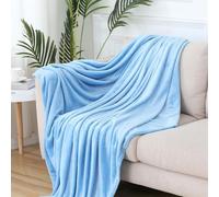 Morbuy Soft Fleece Throw Blanket for Living Bedroom Extra Large Throws for Settees Armchairs Fluffy Warm Blanket for Bed, Cozy Flannel Blanket for Sofa Couch (Sky blue,120X200cm)