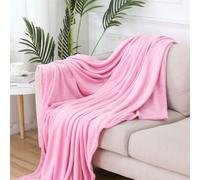Morbuy Soft Fleece Throw Blanket for Living Bedroom Extra Large Throws for Settees Armchairs Fluffy Warm Blanket for Bed, Cozy Flannel Blanket for Sofa Couch (Pink,70X100cm)