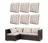 Morbuy Stretch Patio Cushion Cover Elastic Seat Protector (Climbing vines,6pc)