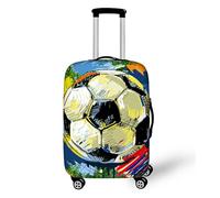 Morbuy Suitcase Cover Elastic Suitcase Covers, Football Print Travel Suitcase Covers Protectors, Modern Luggage Cover Washable Luggage Covers for Suitcases (Graffiti,L (26-28 inch Luggage))