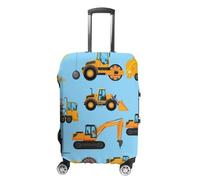 Morbuy Suitcase Cover Washable Suitcase Covers, Travel Suitcase Covers Protectors, Excavator Print Luggage Cover Elastic Luggage Covers for Suitcases (Sky Blue,M(22-24inch Suitcase))
