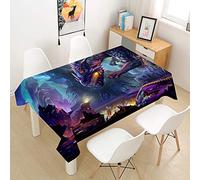 Morbuy Tablecloths Rectangular, 3D Dragon Printed Table Cloth Waterproof Wipeable Stain-Resistant Oil-Proof Table Cover for Home Dining Garden Party (Evil dragon,140x140cm)