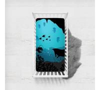 Morbuy The Underwater World Next to Me Crib Sheets, Soft Microfiber Moses Basket Sheets, Breathable Cot Bed Sheets, Travel Cot Sheets for Boy and Girl, Easy Care Crib Sheets (Octopus,135x100cm)