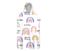 Morbuy Towels Robe Adult Womens, Changing Robe Microfibre Surf Beach Towel Poncho with Hooded, 3D Rainbow Cloud Lightweight Quick Dry Bath Robe Wetsuit for Mens Kids (Colourful,60x80cm)