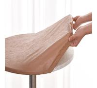 Morbuy Waterproof Elastic Fitted Round Tablecloth, Oil-proof Oilcloth Nordic Leaf Table Cloths Stain Resistant Stretch Table Protector Cover for Home Coffee Restaurant Dining Picnic (90cm,Coffee)